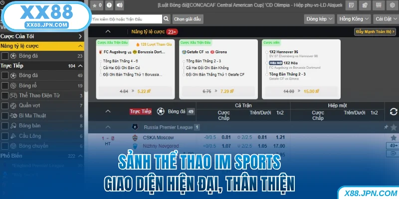 Khám phá sảnh thể thao XX88 IM Sports